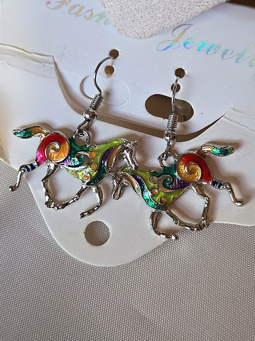Colorful Horse Dangle Earrings